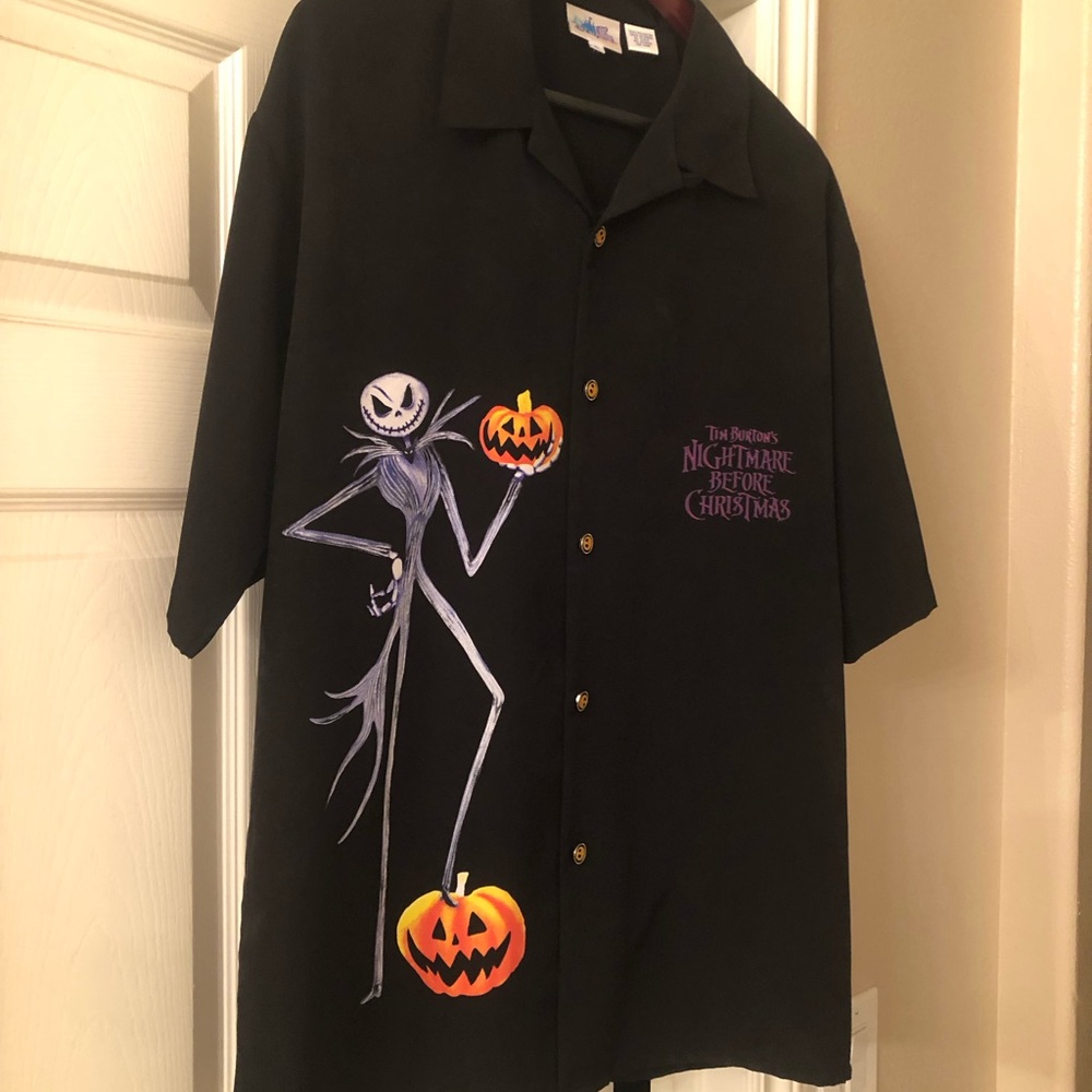 Disney Black Nightmare Before Christmas Button Down Shirt